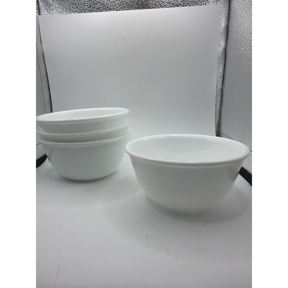4 White Corelle Bowls  5" across x3 deep